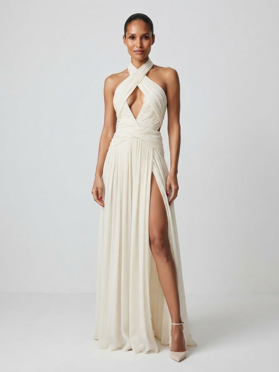 Draped Gown Halter - Aurelia