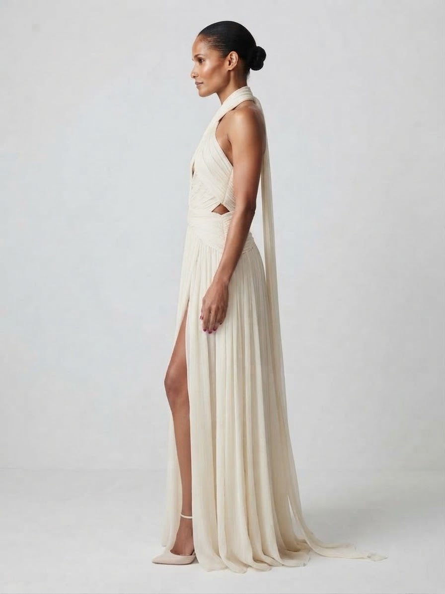 Draped Gown Halter - Aurelia